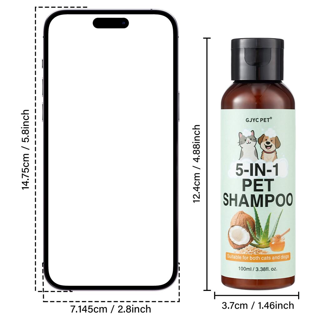 5-in-1 Haustier-Shampoo Haferflocken Kokosnuss Aloe Vera Honig Formel Beruhigt Empfindliche Haut Geruchsentferner Macht das Fell Weich