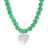 Elegant Cats's Eye Heart Necklace Featuring Unique Luster and Color Change Decoration for Fashionable Women Wear