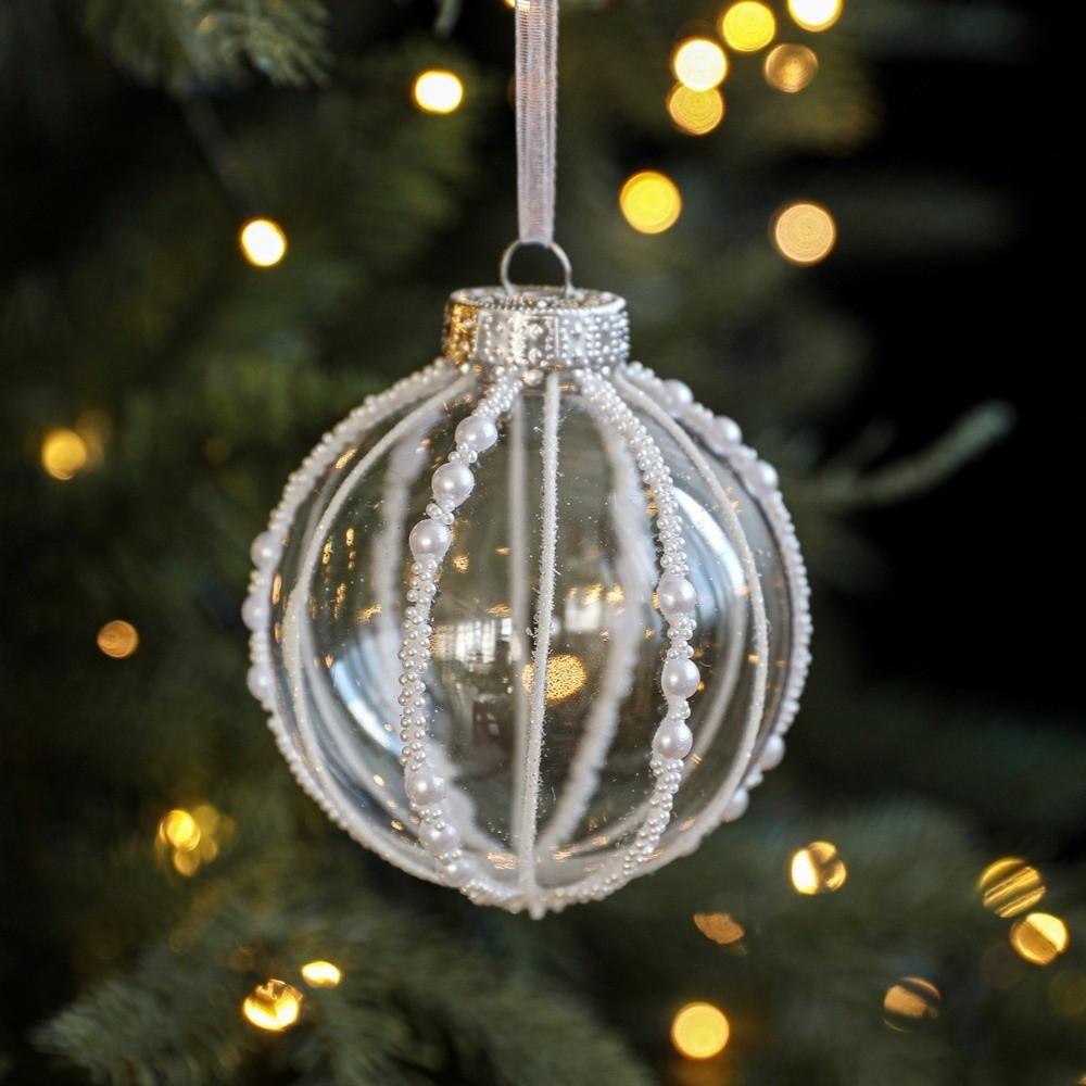 New 8CM Transparent Christmas Hanging Balls DIY Plastic Christmas Tree Ornament Christmas Hanging Ornament Wedding Party