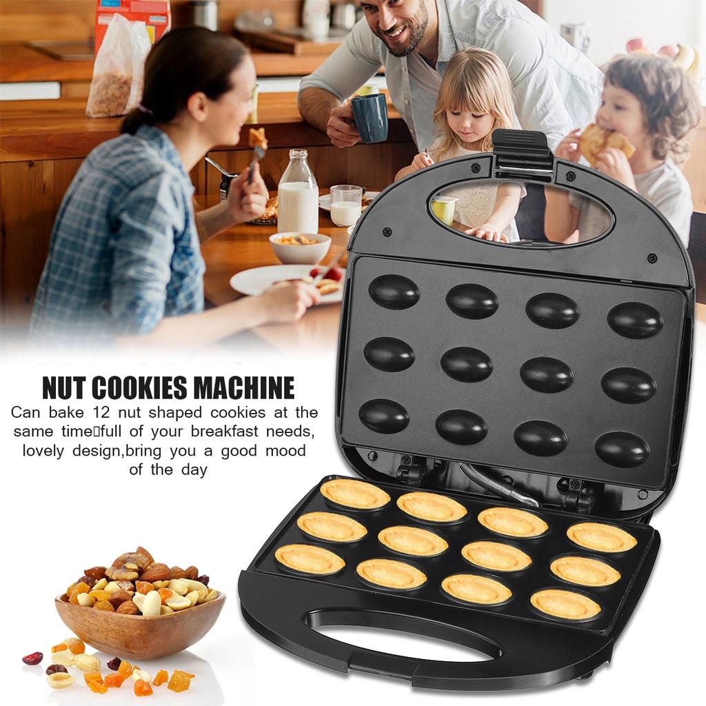 750W Sandwich Iron Toaster Baking Breakfast Pan Oven Mini Electric Walnut Cake Maker Automatic Nut Waffle Bread Machine