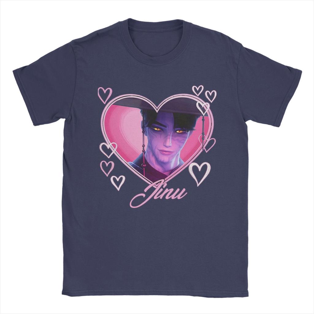 Jinu Heart KPOP Dämonenjäger Anime Herren T-Shirts Huntrix Mode T-Shirt Kurzarm Rundhals T-Shirt Reine Baumwolle Oberteile