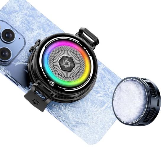 Phone Cooling Fan for Gaming Live Streaming Magnetic Cellphone Radiator with RGB Lights Universal Mobile Phone Cooling Fan for Phone Tablets