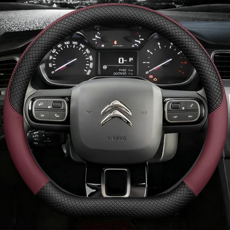 D Type Steering Wheel Cover For Citroen C3 II III 2009 - 2019 2020 C3 AIRCROSS 2017 2018 2019 2020 2021 Berlingo 3 C4 Picasso 2
