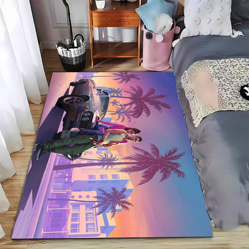 

Retro Urban Street Illustration Carpet Suitable for use as an anti-slip game mat for living room and bedroom sofas 40x60cm( 15x23in )