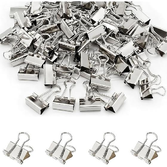 50 Pack Small White Binder Clips 3/4 Inch (19 Mm), Colored Little Paper Clamps, Tiny Mini Paper Clips for Office Home School Business 0.75"
