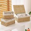 Household Rattan Woven Storage Box For Toys Snacks And Miscellaneous Items Desktop Cosmetic Storage Box