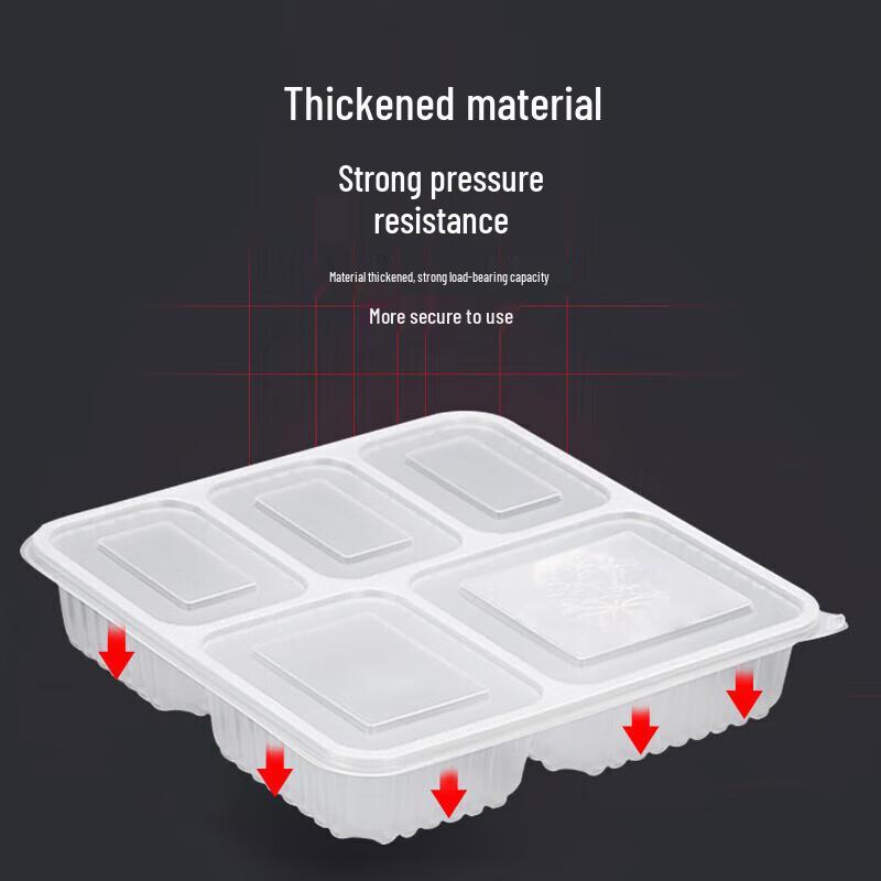 BOUSSAC 1500ml 5-Compartment Disposable Lunch Box with Lid