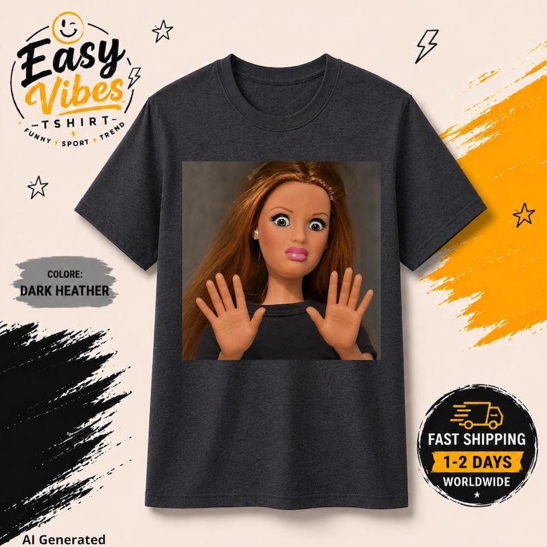 Funny WTF Reaction Shirt | Sarcastic Graphic Tee | Relatable Meme Shirt | Distressed doll Face Meme T-Shirt | Sassy Woman Humor Gift S