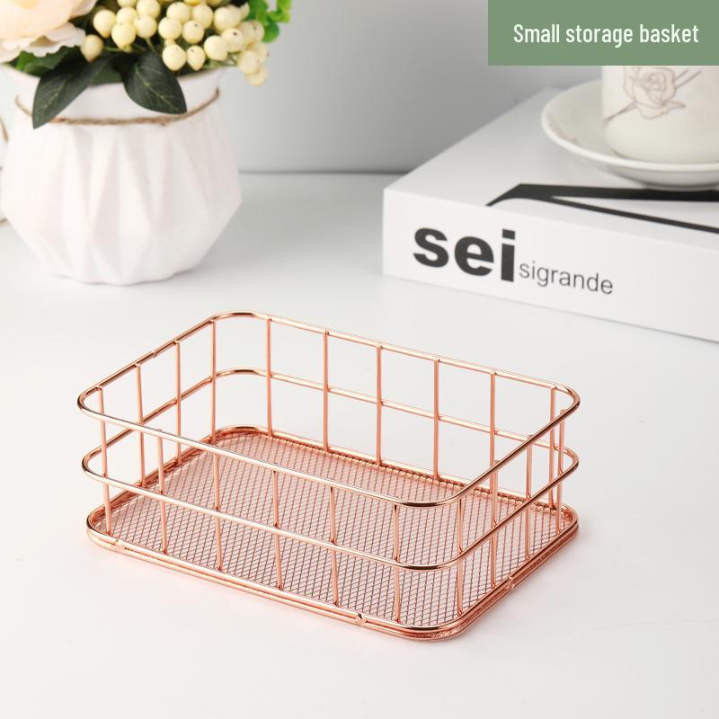 Nordic Iron Art Desktop Organizer and Jewelry Storage Basket