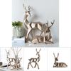 2 Stück Moderne Harz Hirsch Statue Skulptur Heim Desktop Schrank Ornamente Dekoration (golden)