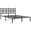 Metal Bed Frame with Headboard Black 135x190 Cm