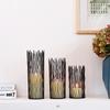 Nordic Style Luxury Abstract Pen Container Iron Cylinder Candle Holder Lantern Home Desktop Decoration Wedding Party Ornaments