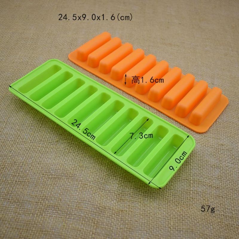10 Grids Long Strip Shape Silicone Ice Cube Mould Non-Stick Stick Shape Ice Tray DIY Biscuit Baking Mould Jelly Chocolate Mold