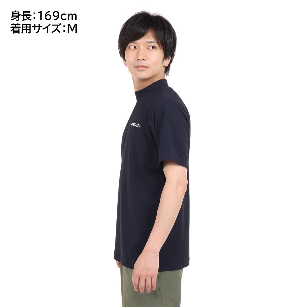 DESCENTE Short Sleeve Pique Mock UV NV Men's T-Shirt, Neck, Protection, DX-C2500XB (Navy/M/Men's)