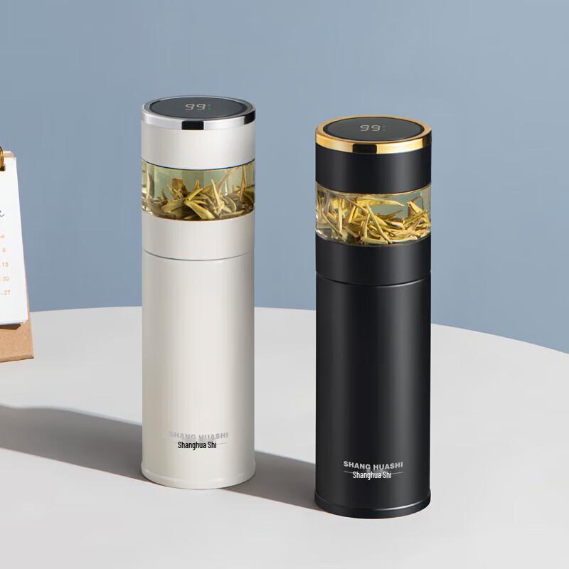 SHANG HUASHI Smart Temperature Display 316SS Tea Infuser Thermos 430ml