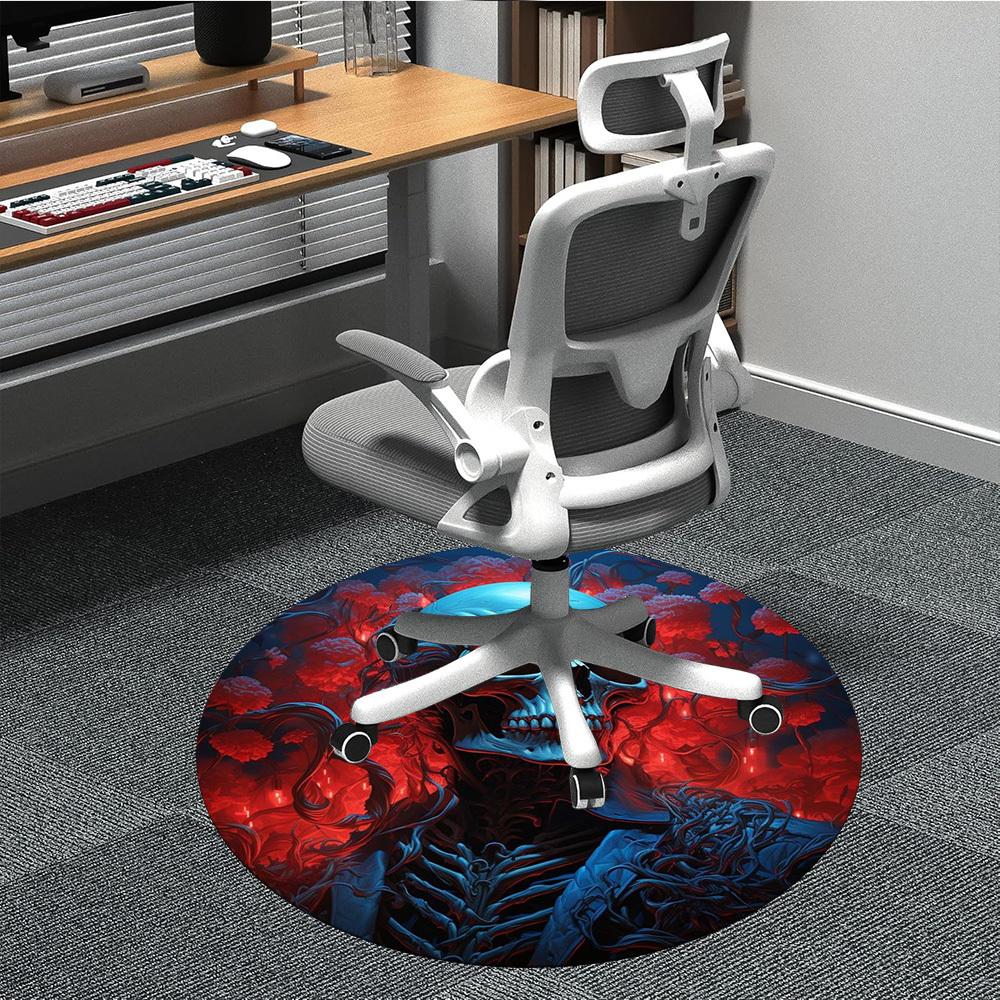 1pc Gothic Skull Chair Carpet for Office Non-Slip Mat for Office - Decorative Floor Mat yy251030195