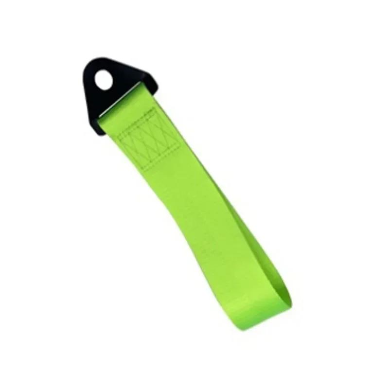 1pc Racing Car Tow Towing Strap Belt Rope Rally Hook Universal Rear/Front Bumper 25*5cm зелёный