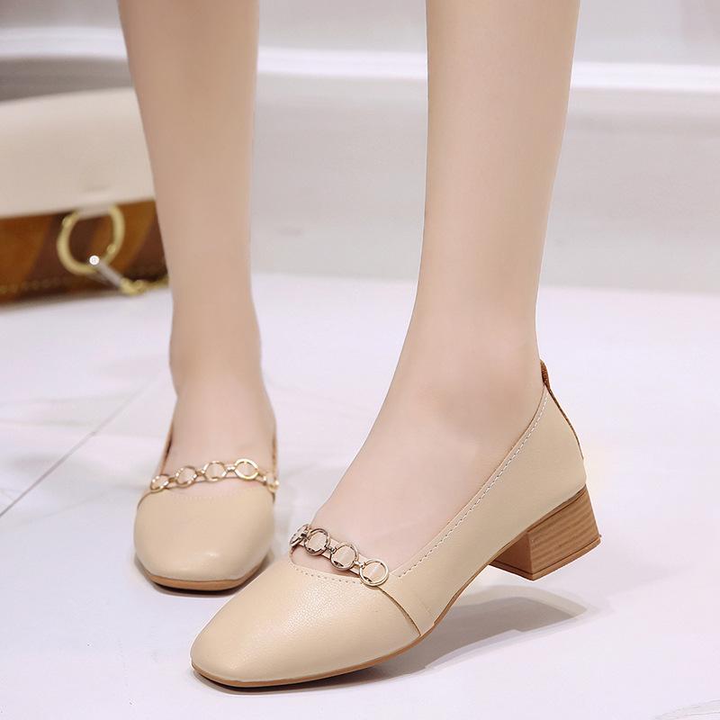 Zapatos de punta cuadrada de mujer De tacón medio Hebilla única Tacones  altos Moda Zapatos de mujer comprar a buen precio — entrega gratuita,  reseñas reales con fotos — Joom