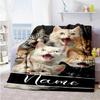 Cat77 Personalized Name Blanket Lightweight Customizable Blanket Ultra-Soft Throw For Office Chair Couch Home Decor Nap All-Season Use