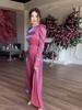 2024 Satin Elegance: Shiny Solid Color Saudi Dress Skirt with Large Hem