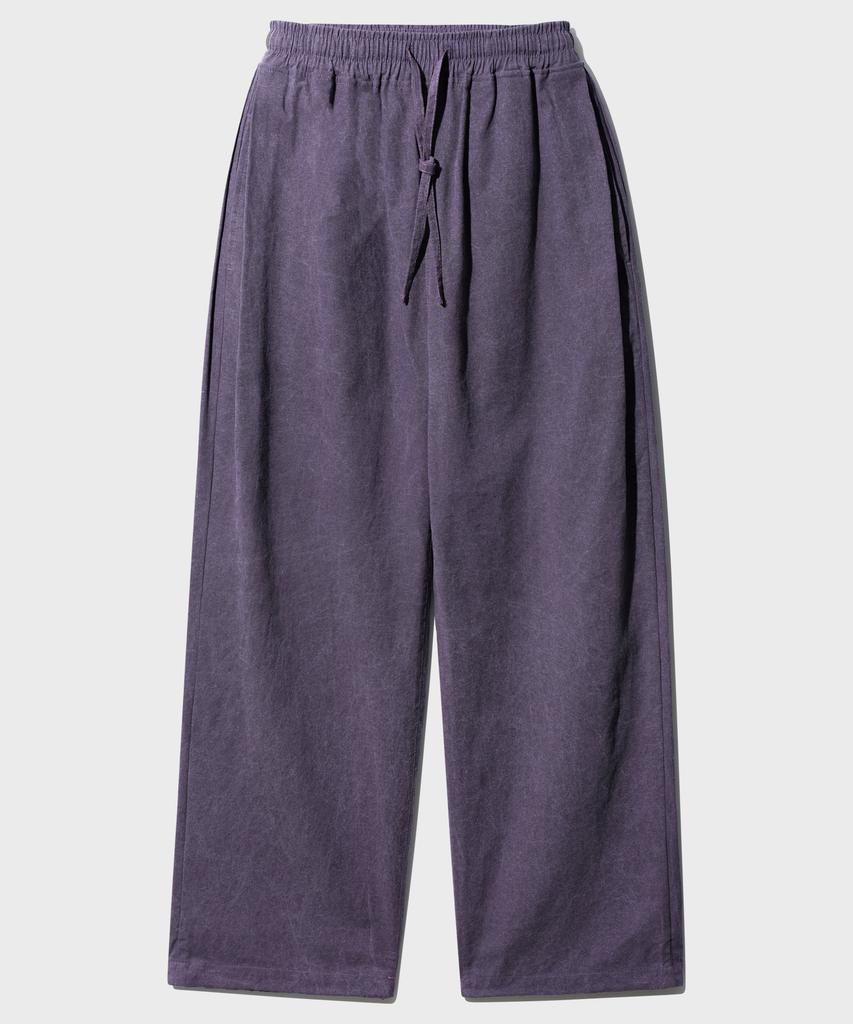 WV PROJECT Turn-Dyed Like Linen Elastic Waist Pants Deep Purple Jnlp7717
