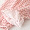 Women's Summer Plaid Cotton Gauze Pajama Set with Short Sleeves and Loose Fit Pants