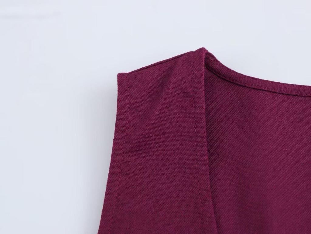 2025 Spring Women's European & American Style Deep V-Neck Sleeveless Long Dress