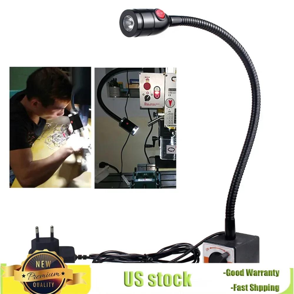 

LED Work Light Industrial Lighting Flexible Gooseneck Magnetic Base Linear Shape CNC Milling Machine Professional Lamp 1W 110V чорний
