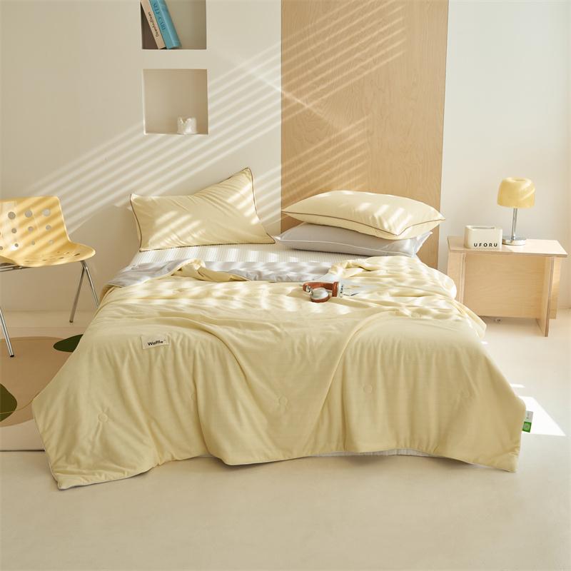 New Waffle Patterned Cool Feeling Summer Comforter Single PackSkin-friendly Soft Breathable and lightweightMachine Washable