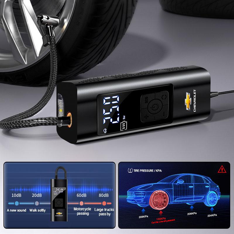 1Pcs Car Tire Inflator Smart Digital Inflatable Pump Emblem Accessories for Chevrolet Camaro Trax Blazer Cavalier Onix Aveo Silverado Malibu Captiva