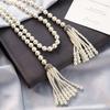 Long retro fringed necklace stacked design high-end sweater chain women's autumn and winter, clothing accessories