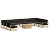 Outdoor Sofa Set with Cushions 11 Pcs White and Black