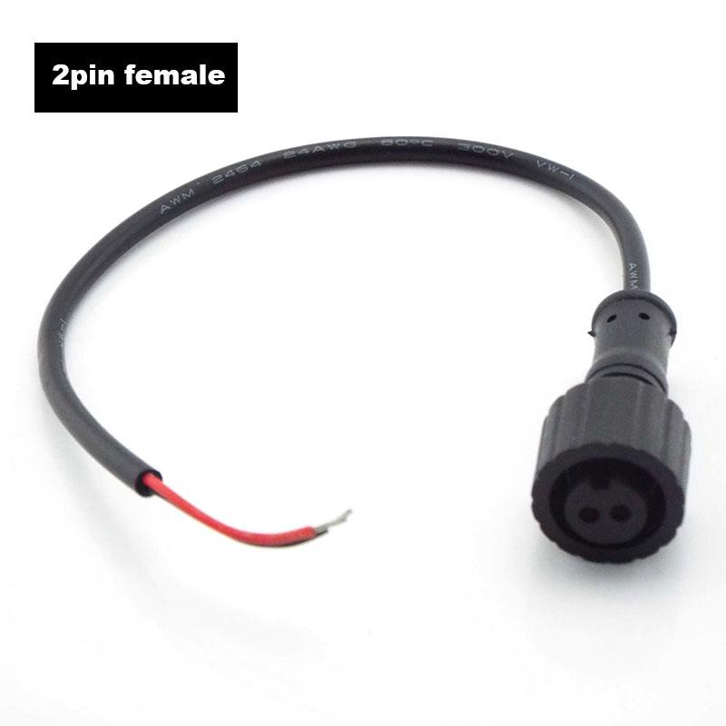 

2Pin 3Pin 4Pin 24AWG 3A Кабельный провод Штекер для светодиодных лент Штекерный разъем Гнездо Головка Соединитель Джек 15 мм Водонепроницаемый IP65 k5 2pin female