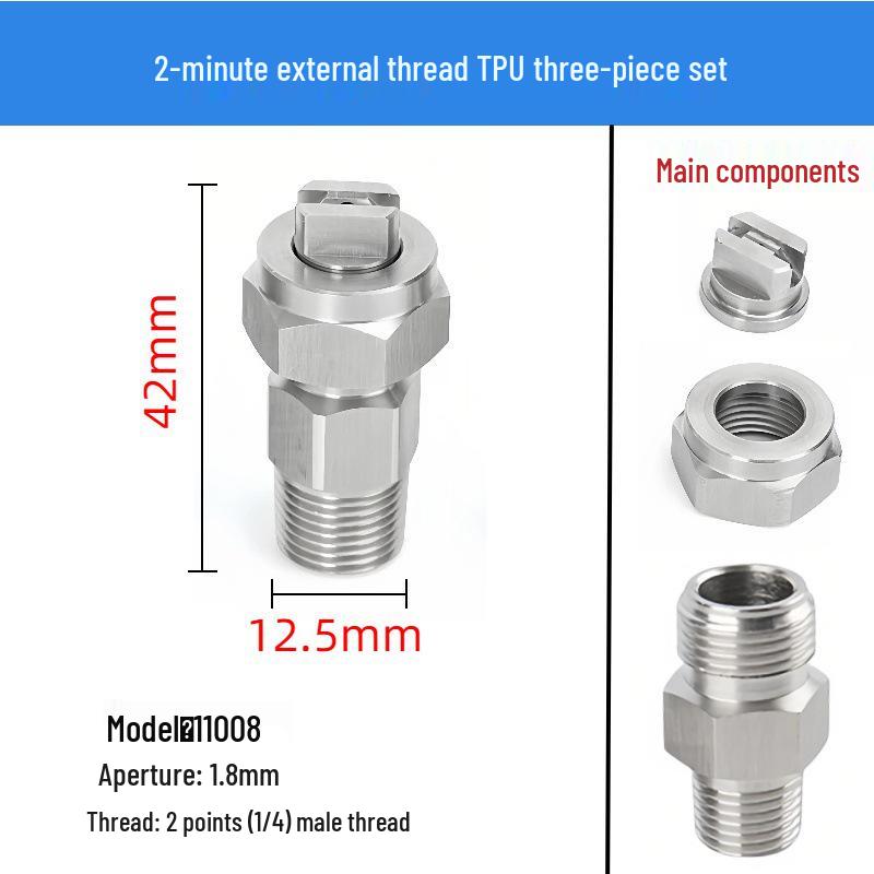 Stainless Steel Modular Cooling & Dehumidifying Nozzle Set (3-4 Pieces) with TPU Quick Release & Filter