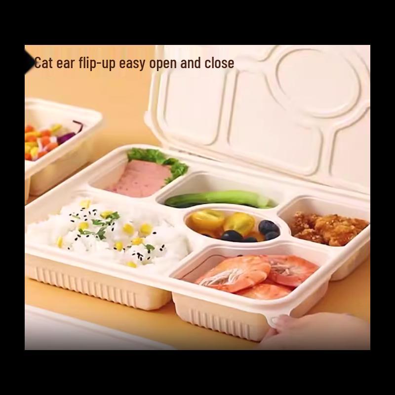Disposable 6-Compartment Takeout Meal Box
