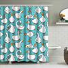 Animal Print Shower Curtain Waterproof Bathroom Decor Blue Swans Ducky Design Cute Fabric Shower Curtain Home Decoration Set