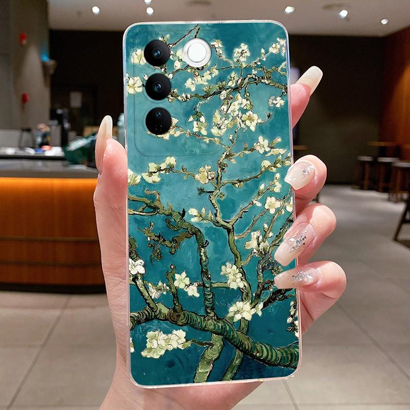 Case For Vivo V27 Capa Cases For Vivo V27E Flower Butterfly Protective Thin Case For Vivo V27 Pro Soft Silicone TPU Phone Cover