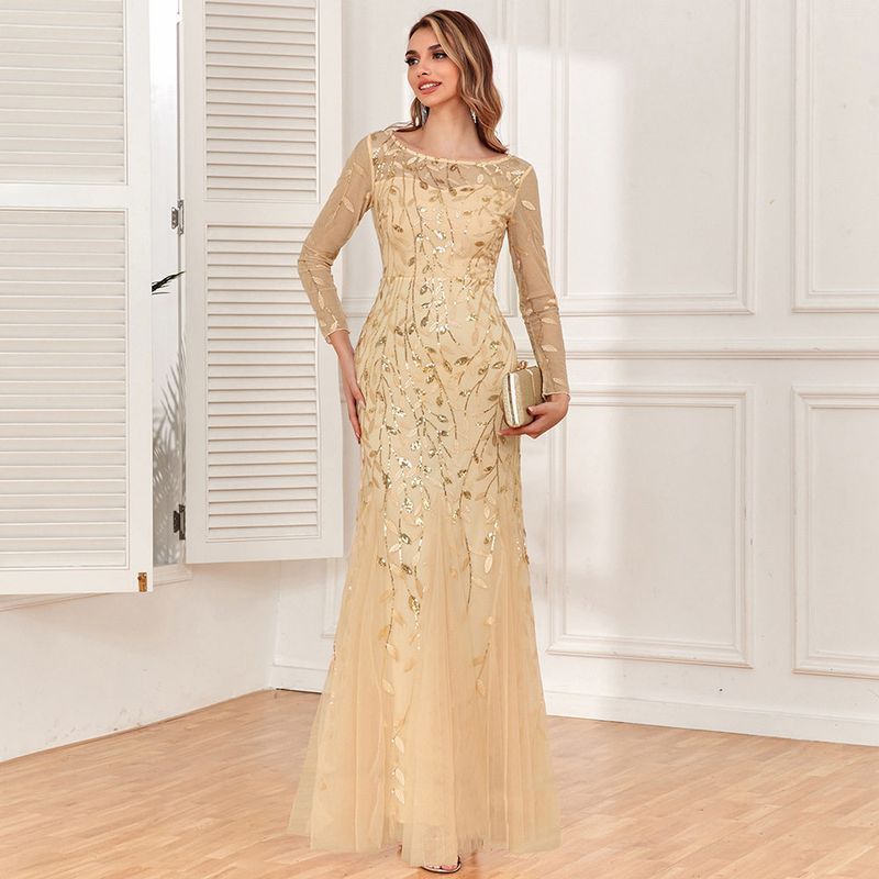 Evening Party Dress Wedding Birthday Long Maxi Gown Plus Size Dress Gold S