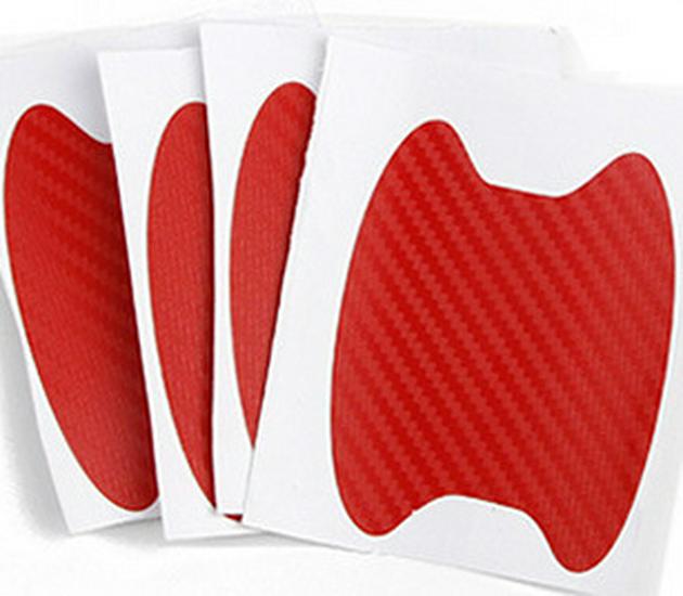 Carbon Fiber Car Door Handle Protective Stickers, 4-Piece Set