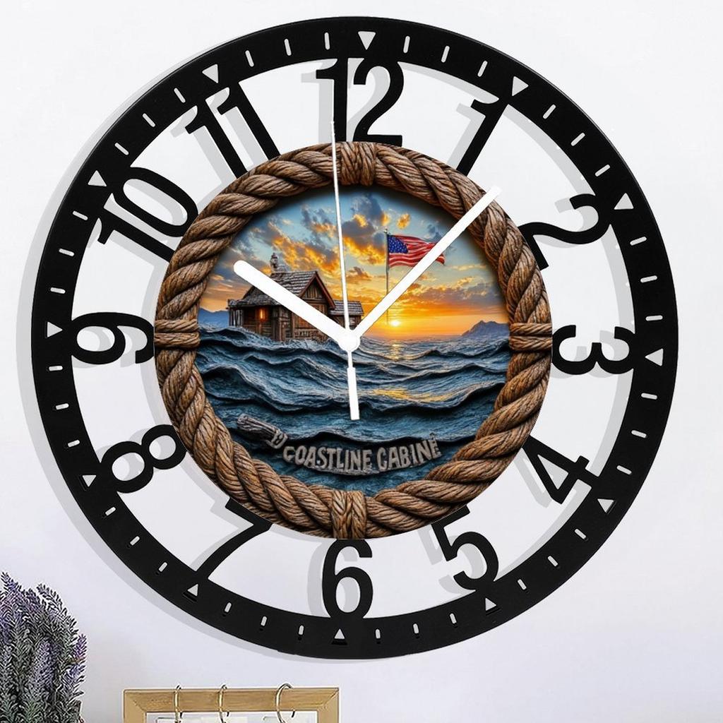 25cm Rustic Iron Round Wall Clock for Rustic Interior Decor