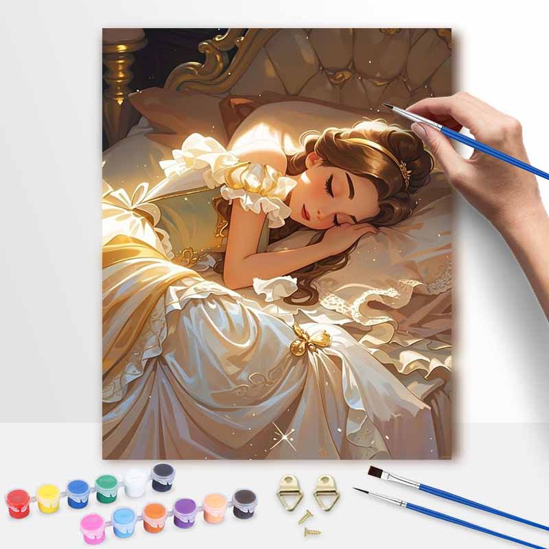 Disney Oil Painting Kit Canvas Princess Sleeping Beauty DIY Home Decor Gift 20x30cm