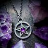 Gotische Amethyst-Pentagramm-Halskette