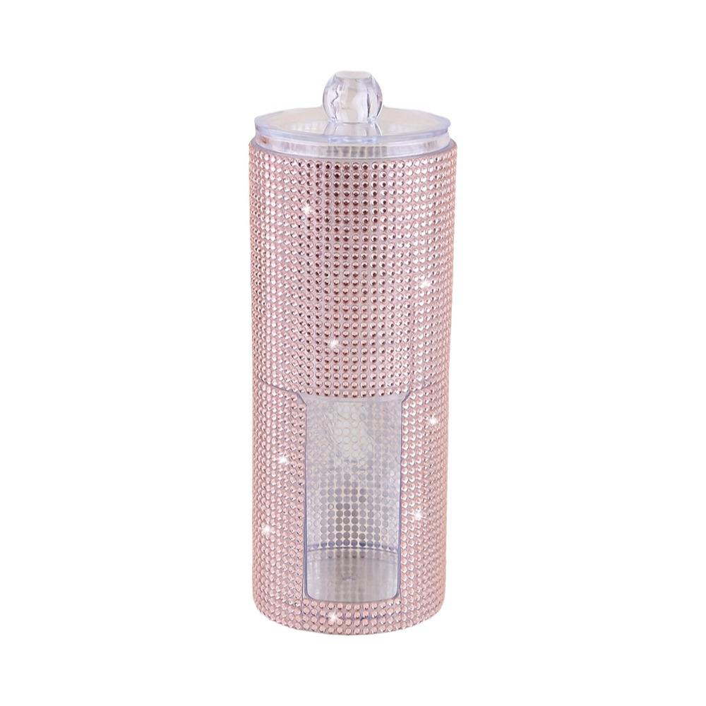 

Round Double-Layer Cotton Swab Holder 2 in 1 Cotton Swab Storage Box for Living Room