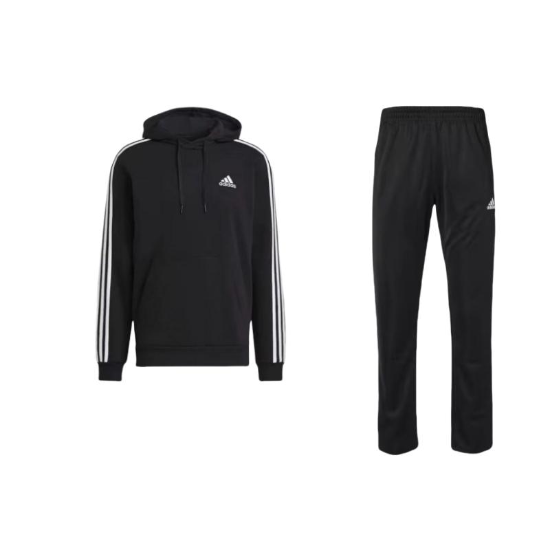 

Adidas однотонный фирменный логотип с принтом в полоску, капюшон, длинный рукав, толстовка и эластичные длинные брюки, повседневный спортивный костюм TR30P-BW+GK9072 S