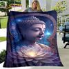 3D Šákjamuni Buddha Guanyin Bódhisattva Buddhismus Víra Náboženství Deka Měkká deka pro domácnost Modlete se Ložnice Postele na pohovku
