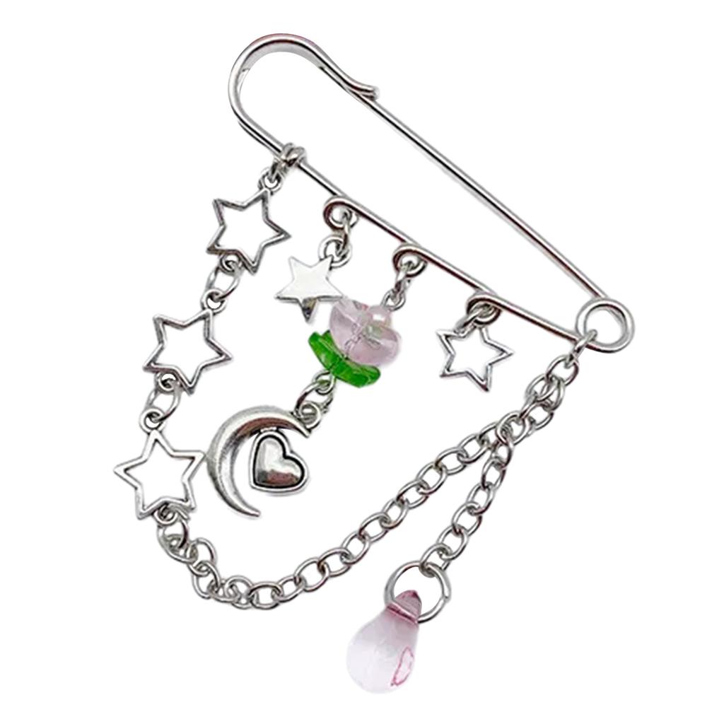 Blumenbrosche Kleidung Schmuck Pullover Schal Clip Dekorative Kettennadel Legierungsmaterial Verschlussnadel Anstecknadel für Alltag Party