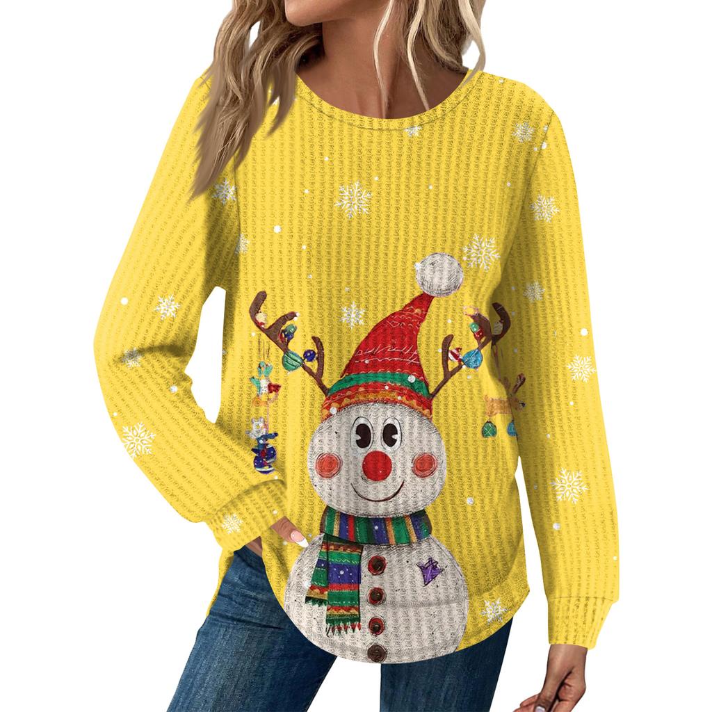 Dámská móda Dlouhý rukáv Vánoční Volný Dlouhý rukáv Kulatý výstřih Ležérní Top
