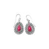 Red Corundum 925 Sterling Silver Statement Earrings