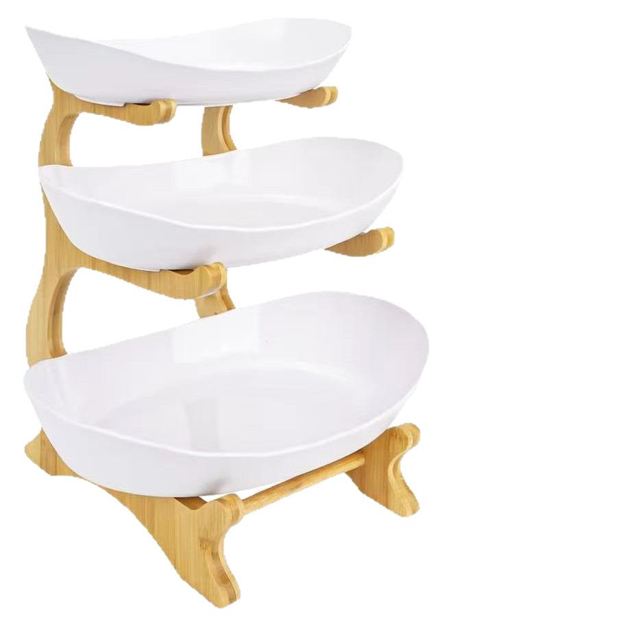 Kreatives mehrschichtiges Massivholz-Fruchtregal, praktischer Haushalts-Fruchtkorb aus Holz, Desktop-Snack-Tablett aus Holz