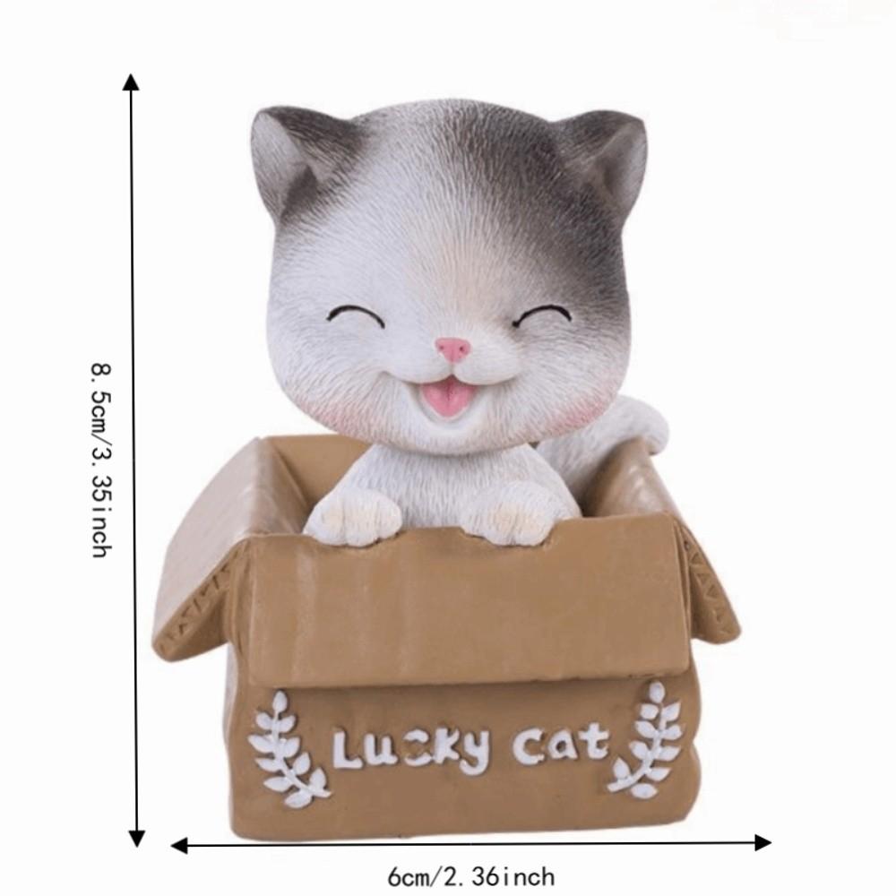 Resin Bobble Head Cat Dashboard Ornament Swing Head Animal Desktop Figurine  Bedroom Table Ornament